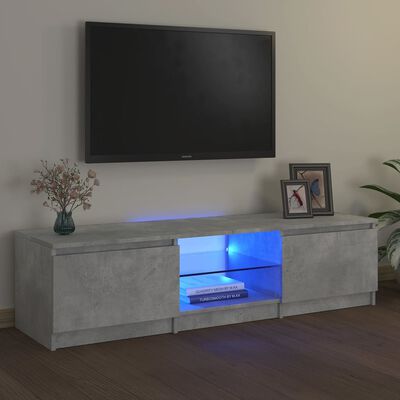 vidaXL Televizoriaus spintelė su LED, betono pilka, 140x40x35,5cm