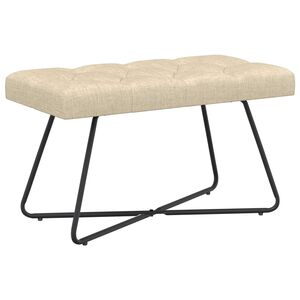 vidaXL Suoliukas su mygtukų įsiuvais Kreminė 80 x 40 x 46 cm Audinys