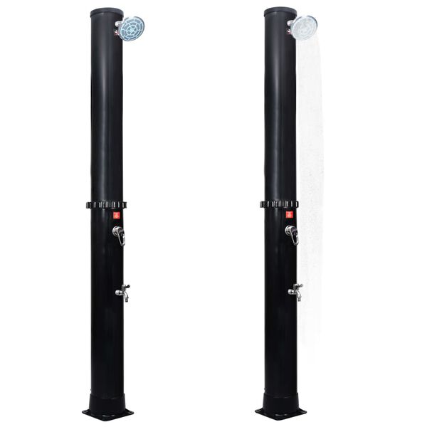 vidaXL Saulės energija šildomas lauko dušas su galvute/maišytuvu, 40l