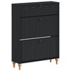 vidaXL Batu skrynia ALKMAAR 78 x 24 x 103 cm Apdirbta mediena Juoda