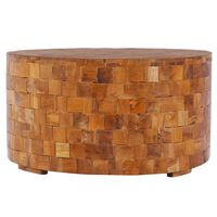 vidaXL Kavos staliukas, 60x60x35cm, tikmedžio medienos masyvas