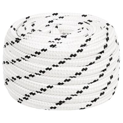 vidaXL Darbo virvė, baltos spalvos, 16mm, 100m, poliesteris