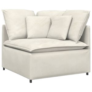 vidaXL Modulinė kampinė sofa su pagalvėlėmis, kreminės spalvos, 100 cm