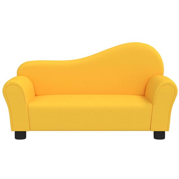 vidaXL Vaiki&scaron;ka sofa, geltonos spalvos, audinys