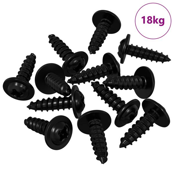 vidaXL Savaranki&scaron;kai įsukamas vienas 16364 pcs Juoda 3,5 x 12 mm