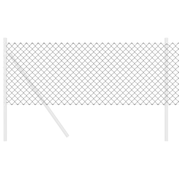 vidaXL Grandinės ry&scaron;io tvora Pilka 25 x 0,4 m Plienas