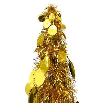 vidaXL Išskleidžiama dirbtinė Kalėdų eglutė, auksinė, 150cm, PET