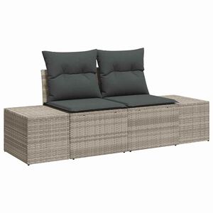 vidaXL Sodo sofa su pagalve Pilka 184 x 62 x 69 cm poliratanas