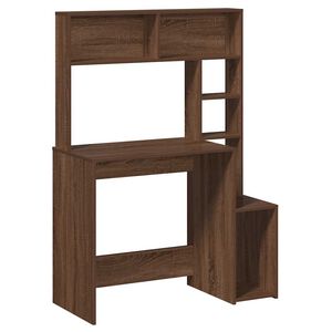 vidaXL Ra&scaron;omasis stalas su lentynomis, rudas, 100x45x140cm, mediena
