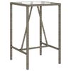 vidaXL Lauko baro stalas, pilkos spalvos, 70x70x110cm, poliratanas