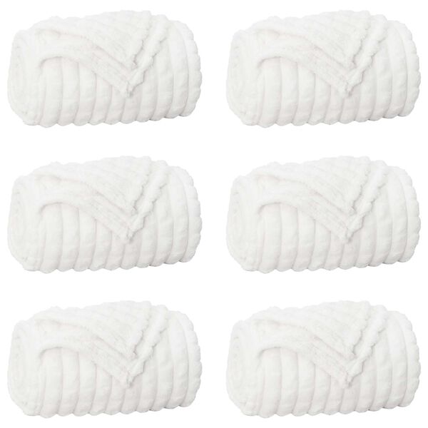 vidaXL Mesti antklodės 6 pcs Balta 240 x 220 cm Flysas