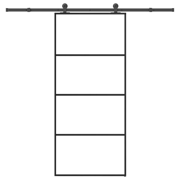 vidaXL Stumdomos durys su įrangos rinkiniu, 90x205cm, ESG ir aliuminis