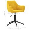 vidaXL Pasukamos valgomojo kėdės, 2vnt., garstyčių geltonos, aksomas