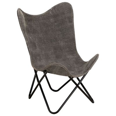 vidaXL Išskleidžiama kėdė, antracito spalvos, drobė