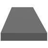 vidaXL Pakabinamos lentynos, 4vnt., pilkos, 120x23,5x3,8cm, MDF