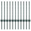 vidaXL Įmontuotas tvoros stulpas 11 vnt. Žalia 100 cm