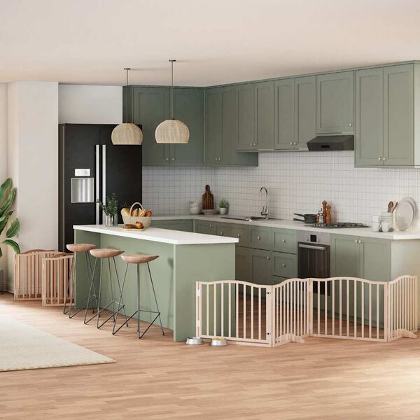 vidaXL Varteliai &scaron;unims su durimis, 10 segmentų, 800cm, tuopos mediena