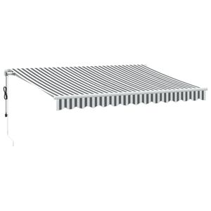 vidaXL Automatinė i&scaron;traukiama markizė, antracito ir balta, 350x250cm