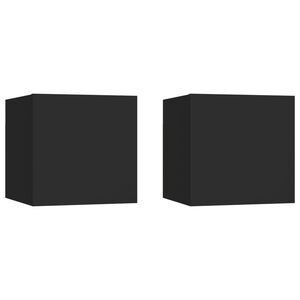 vidaXL Naktinės spintelės, 2vnt., juodos, 30,5x30x30cm, mediena