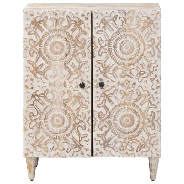 vidaXL Sandėliavimo komodas Balta 60 x 33,5 x 75 cm Kietas mango medis