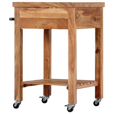 vidaXL Virtuvės vežimėlis, 58x58x89cm, akacijos medienos masyvas