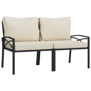 vidaXL Sodo kėdės su smėlio pagalvėlėmis, 2vnt., 62x75x79cm, plienas