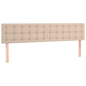 vidaXL Galvūgaliai, kapučino spalvos, 200x5x78/88 cm, dirbtinė oda