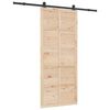 vidaXL Slankios durys Natūrali 100 x 208 cm Pu&scaron;ies medienos masyvas