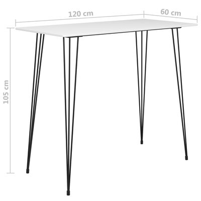 vidaXL Baro baldų komplektas, 5 dalių, baltos spalvos (248144+245393)