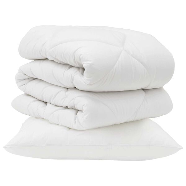 vidaXL Antklodė su pagalve 2 pcs Balta Mikropluo&scaron;tas