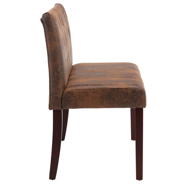 vidaXL Suoliukas, rudos spalvos, 120cm, dirbtinė versta oda