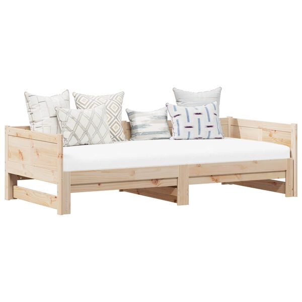 vidaXL Ištraukiama dienos lova Natūrali 180 x 200 cm