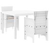 vidaXL Sodo valgomojo komplektas 3 pcs Balta Polipropilenas