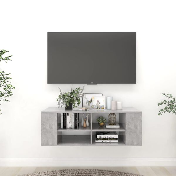 vidaXL Sieninė TV spintelė, pilka, 102x35x35cm, apdirbta mediena
