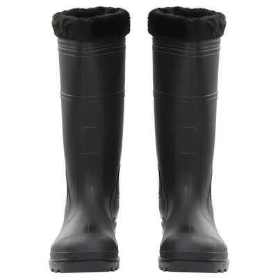 vidaXL Guminiai batai su išimamomis kojinėmis, juodi, PVC, 46 dydžio