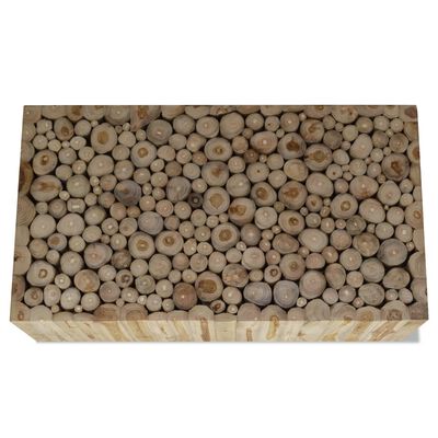 vidaXL Kavos staliukas, 90x50x30cm, natūrali tikmedžio mediena