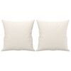 vidaXL Dvivietė sofa su pagalvėmis, kreminė, 140cm, dirbtinė oda