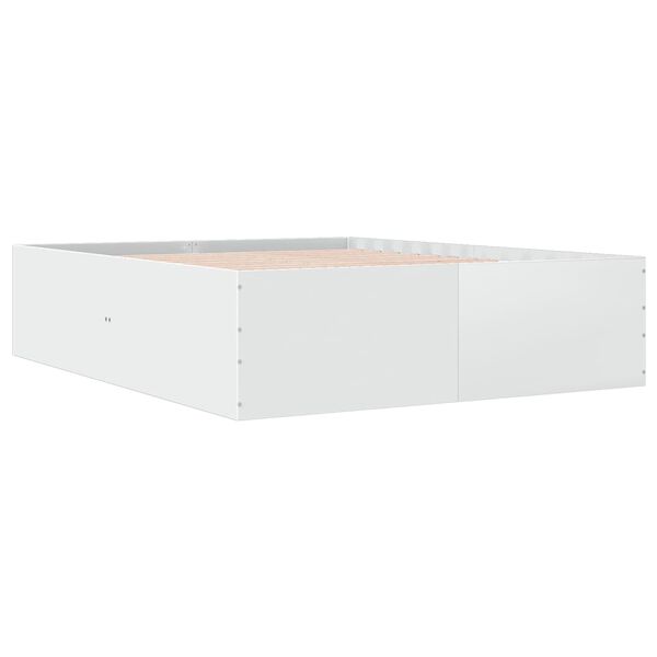 vidaXL Lovos rėmas, baltos spalvos, 150x200cm, apdirbta mediena