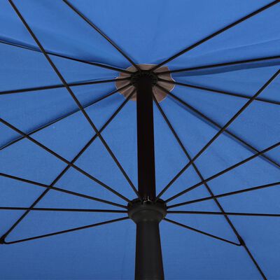 vidaXL Sodo skėtis nuo saulės su stulpu, tamsiai mėlynas, 200x130cm