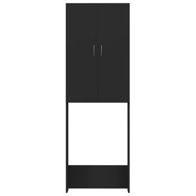 vidaXL Skalbimo mašinos spintelė, juodos spalvos, 64x25,5x190cm