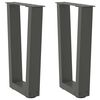 vidaXL Kavos staliuko kojelės, V formos, 2 vnt., antracito spalvos, 38x(42-43,3) cm, plienas