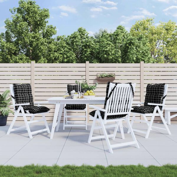 vidaXL Kėdės pagalvėlės, 4vnt., oksfordo audinys, languotos