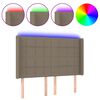 vidaXL Galvūgalis su LED, taupe spalvos, 147x16x118/128cm, audinys