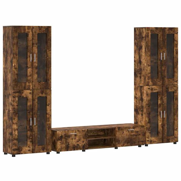 vidaXL TV spintelių komplektas FLORIN Rūkyta ąžuolas Apdirbta mediena