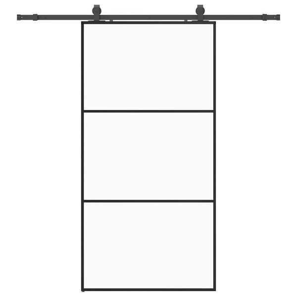 vidaXL Stumdomos durys su įrangos rinkiniu, juodas, 102x205 cm, ESG ir