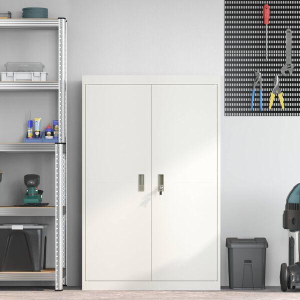 vidaXL Oppbevaringsskap 2 pcs Baltas 90 x 40 x 140 cm Plienas