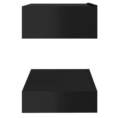 vidaXL TV spintelė su LED apšvietimu, blizgi juoda, 60x35cm