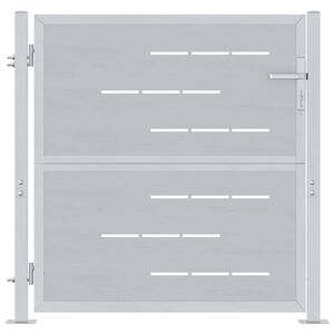 vidaXL Sodo vartai su užraktu Sidabro 85 x 97 cm Nerūdijantis Plienas