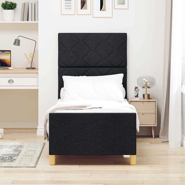 vidaXL Lovos rėmas su galvūgalio Juoda 80 x 200 cm audinys