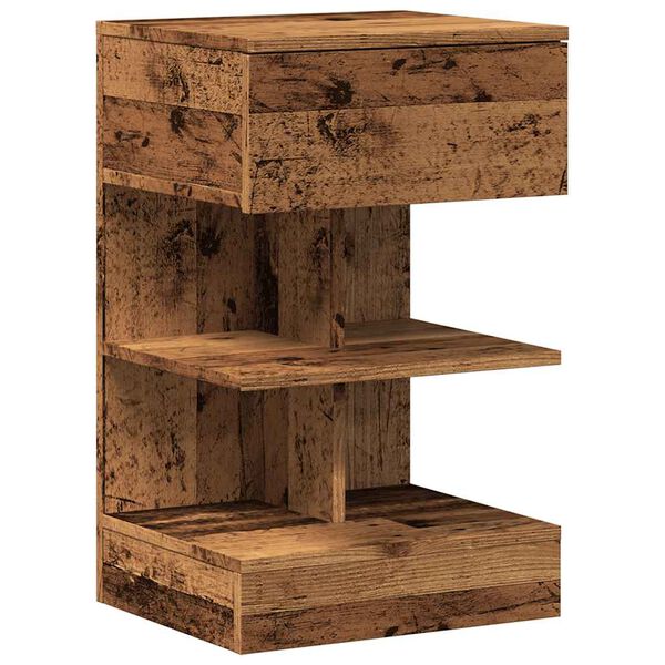 vidaXL Spintelė prie lovos Old Wood 40x35x65 cm Inžinierinė mediena